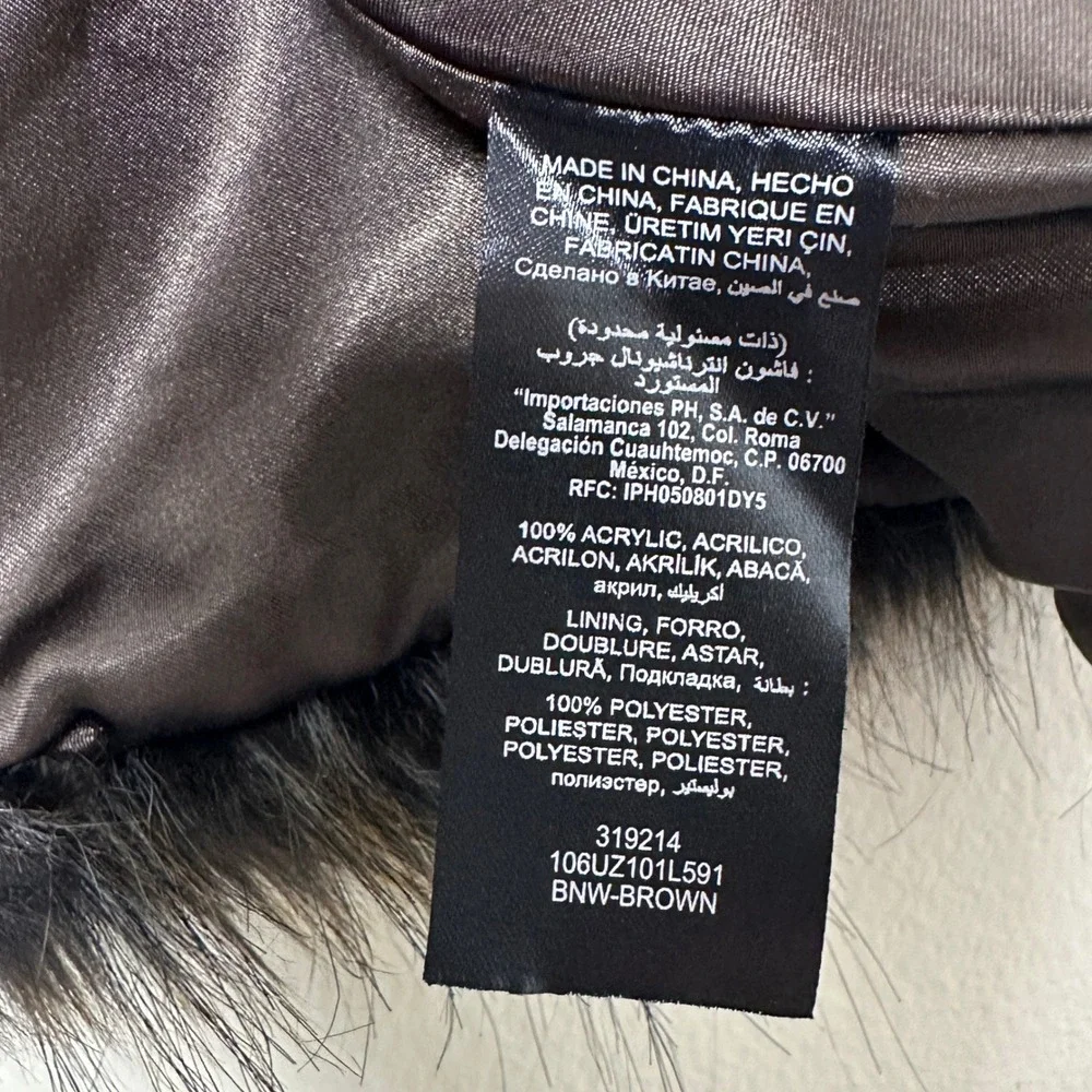 bebe Faux Fur Shrug Capelet Brown Cropped Evening Wrap M/L